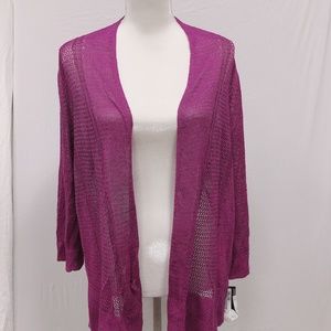 Alfani Lace Purple Cardigan 2X-NWT